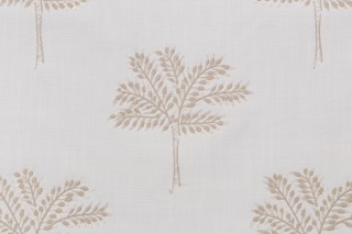 Kaya Embroidered Drapery Fabric in Flax