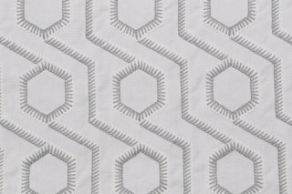 Celeste Embroidered Drapery Fabric in Mist