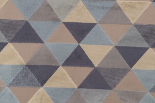 Triangle Velvet Upholstery Fabric in Blues