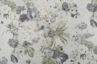 PK Lifestyles Midsummer Day Printed Cotton Drapery Fabric in Vapor 
