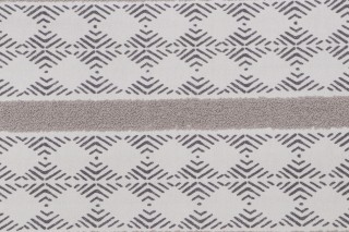 PK Lifestyles Stitched Path Printed & Embroidered Drapery Fabric in Cloud 
