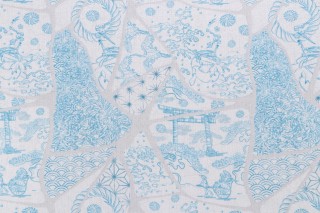 Kyoto Printed Drapery Fabric in Spa 