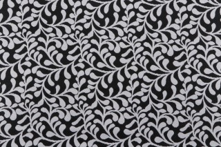 Terrasol-Vinca Reversible Polyester Outdoor Fabric in Black 