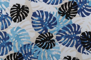 Terrasol-Tropics Printed Polyester Outdoor Fabric in Baltic 