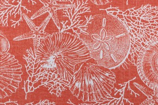 Richloom Saltwater Printed Polyester Outdoor Fabric in Coral 