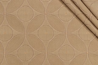 Grey Watkins Geometry Grospoint Upholstery Fabric in Latte 