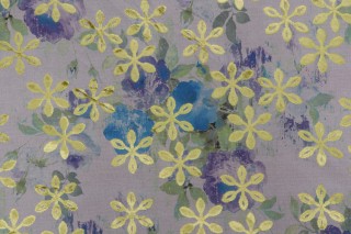 Madison Printed Velvet Decorator Fabric in Blue/Purple/Green 