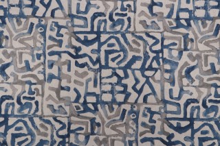P Kaufmann Adir Printed Cotton Blend Drapery Fabric in Denim 