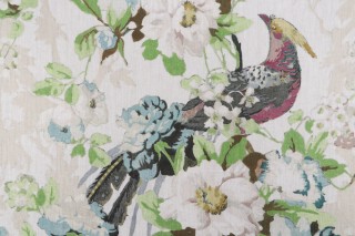P Kaufmann Longwood Printed Linen Drapery Fabric in Pear 