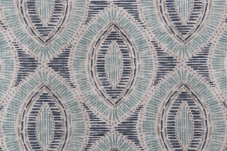 Magnolia Home Thackery Printed Cotton Drapery Fabric in Lake 