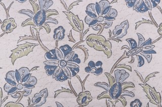 Magnolia Home Torbay Printed Cotton Drapery Fabric in Denim 