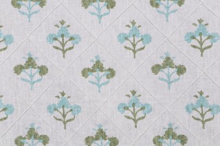 P Kaufmann Sita Pintuck Printed Cotton Blend Drapery Fabric in Peacock 