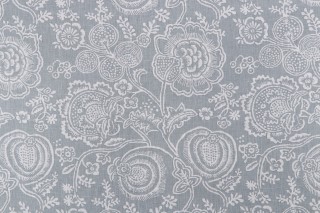 P Kaufmann Meena Printed Cotton Blend Drapery Fabric in Dove 