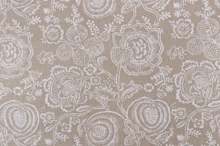 P Kaufmann Meena Printed Cotton Blend Drapery Fabric in Stone 