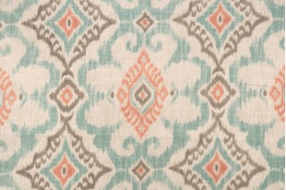 Covington Kantha Printed Cotton Drapery Fabric in 509-Surf