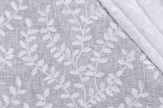 P Kaufmann Gabriella Sheer Embroidered Drapery Fabric in Sea Salt 