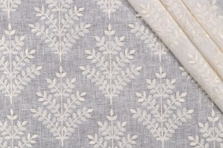 P Kaufmann Gwendolyn Embroidered Drapery Fabric in Vanilla 