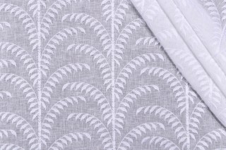 P Kaufmann Sia Sheer Embroidered Drapery Fabric in Sea Salt 