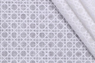 P Kaufmann Ellie Sheer Embroidered Drapery Fabric in Sea Salt 
