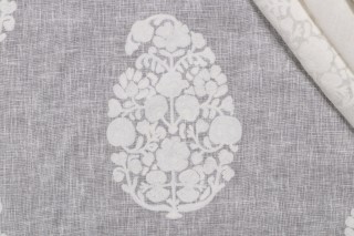 P Kaufmann Victoria Sheer Embroidered Drapery Fabric in Vanilla 