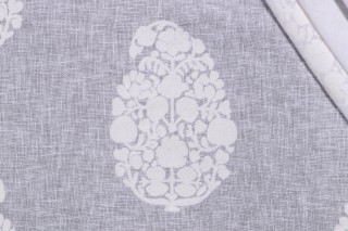 P Kaufmann Victoria Sheer Embroidered Drapery Fabric in Sea Salt 