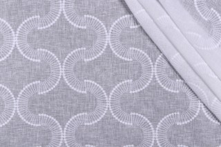 P Kaufmann Thalia Sheer Embroidered Drapery Fabric in Sea Salt 