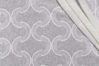 P Kaufmann Thalia Sheer Embroidered Drapery Fabric in Vanilla 