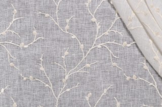 P Kaufmann Janelle Sheer Embroidered Drapery Fabric in Vanilla 