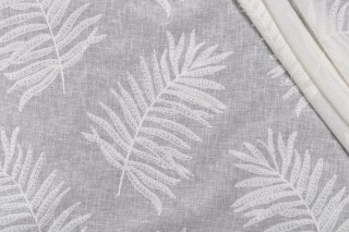 P Kaufmann Layana Sheer Embroidered Drapery Fabric in Vanilla 