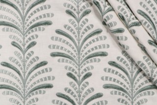 P Kaufmann Bryant Crewel Embroidered Drapery Fabric in Celadon 