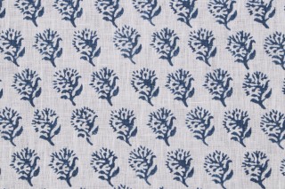 P Kaufmann Laila Printed Cotton Blend Drapery Fabric in Porcelain 