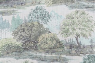 Hamilton Hillsville Printed Cotton Drapery Fabric in Mist 