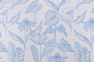 Valiant Fabrics Pretoria Embroidered Drapery Fabric in Cornflower 