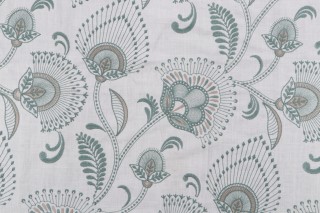 Valiant Fabrics Claire Embroidered Drapery Fabric in Spa 