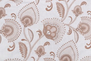 Valiant Fabrics Claire Embroidered Drapery Fabric in Natural 