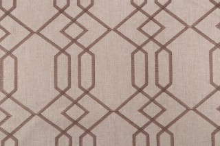 Valiant Fabrics Ankara Embroidered Drapery Fabric in Jute 