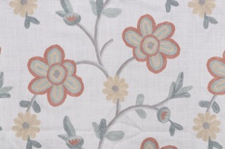 Valiant Fabrics Amelia Embroidered Drapery Fabric in Spice 