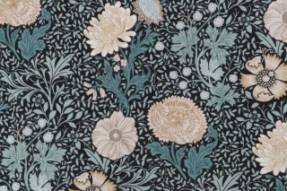 Stof France Madeleine Printed Velour Decorator Fabric in Noir 