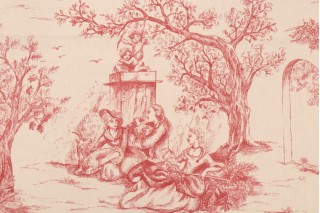 Stof Fabrics Galanterie Printed Cotton Drapery Fabric in Rouge