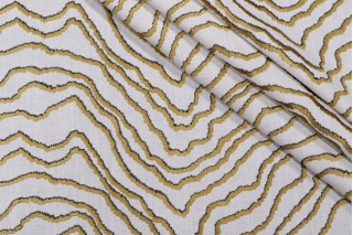Valiant Fabrics Domain Embroidered Drapery Fabric in Ore