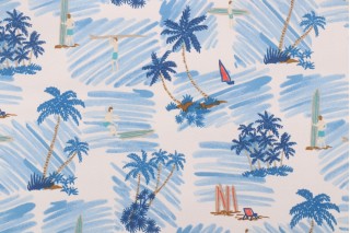 Tommy Bahama Ride The Tide Printed Polyester Outdoor Fabric in Shoreline