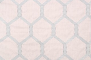 Kaufmann Trapeze Embroidered Drapery Fabric in Sky