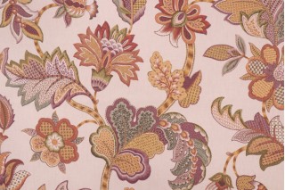 Kaufmann Queen&#39;s Hamlet Printed Cotton Drapery Fabric in Nugget