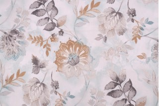 Kelly Ripa Home Light-Hearted Printed Cotton Twill Drapery Fabric in Spa