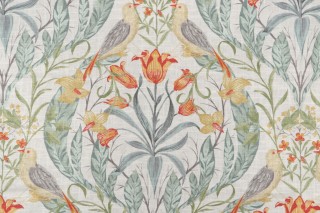 Covington Guinevere Printed Linen Blend Drapery Fabric in 247-Foliage