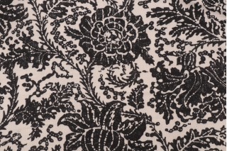 Thibaut Mizoram F97912 Printed Linen Blend Drapery Fabric in Black