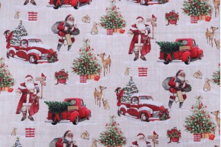 Stof France Carols Printed Cotton Drapery Fabric in Multico