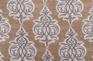 Magnolia Home Jenna Printed Cotton Drapery Fabric in Caramel