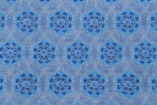 PK Lifestyles Trinket Printed Cotton Drapery Fabric in Aegean