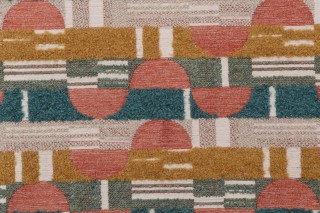 Retro Stripe Woven Chenille Upholstery Fabric in Pastel
